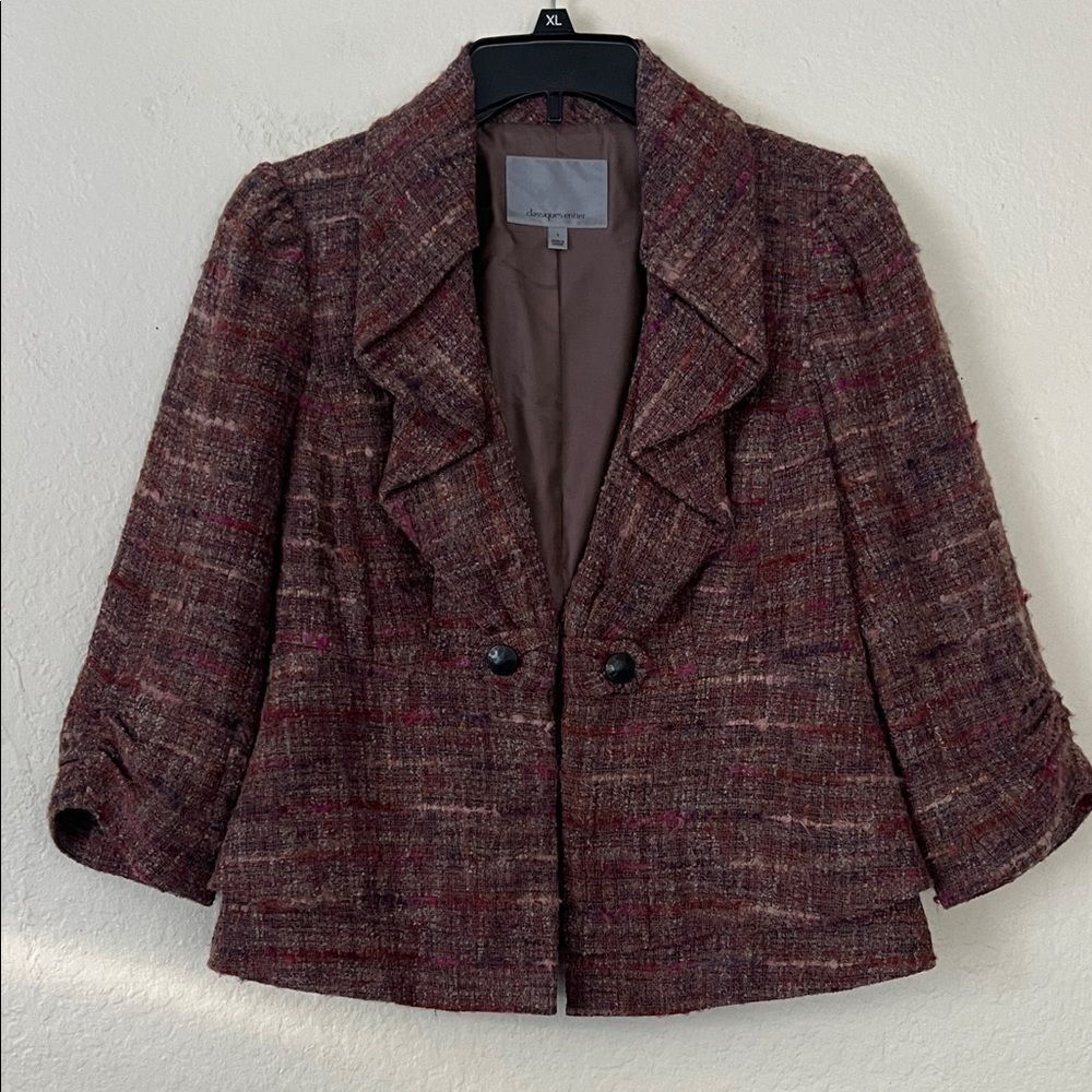 Classiques Entier Jacket Purple Tweed Long Sleeve Wool Alpaca in Size S
